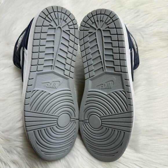 Nike Jordan 1 Mid Wolf Grey Midnight Navy Mens DQ8426-104 VNDS Sz 10 - Picture 6 of 7